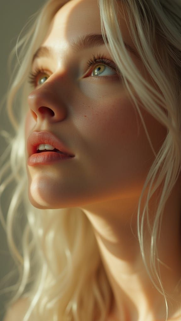 Cinematic Close-Up of a Woman in Ethereal Light