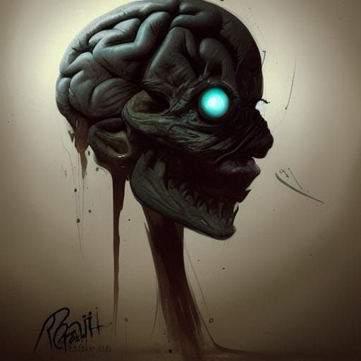 Sinister Brain Artwork in Rutkowski Style