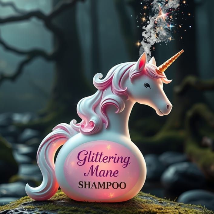 Unicorn-shaped shampoo bottle