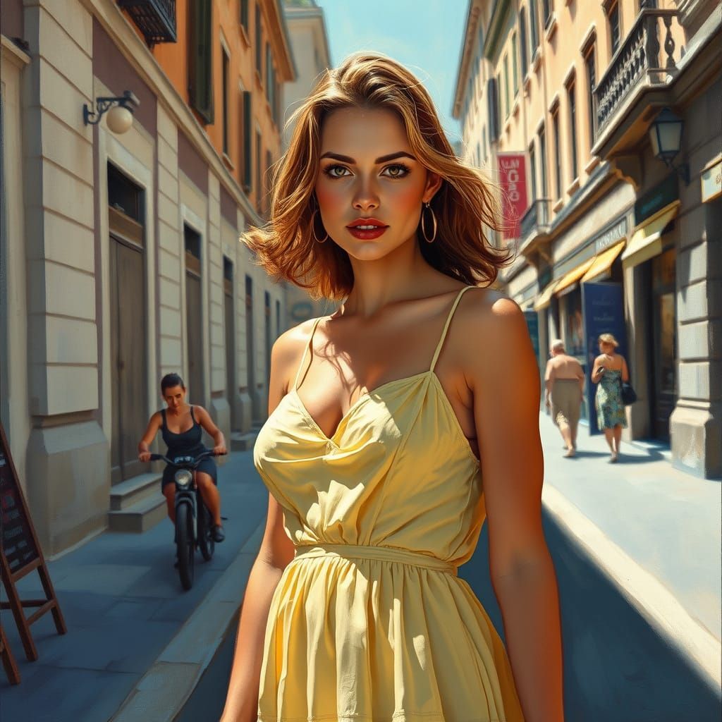 Style: "Anders Zorn +  Saville + 1950s pulp sci-fi covers, where Zorn's limited palette creates luminous flesh, Saville'...