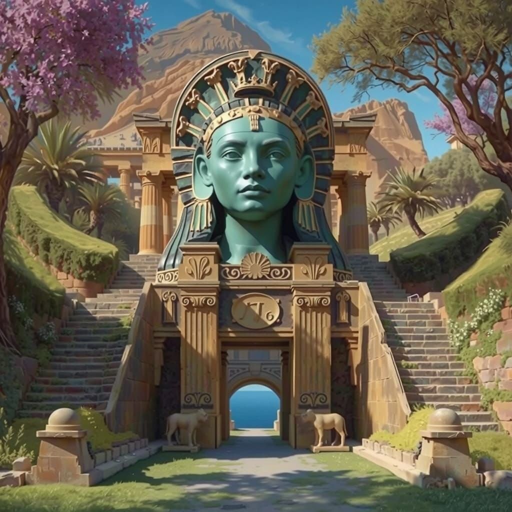 Greek Sphinx Matte Painting on Thebes Road
