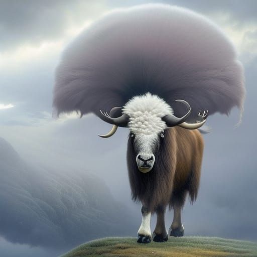 Ethereal Muskox Unicorn Fantasy