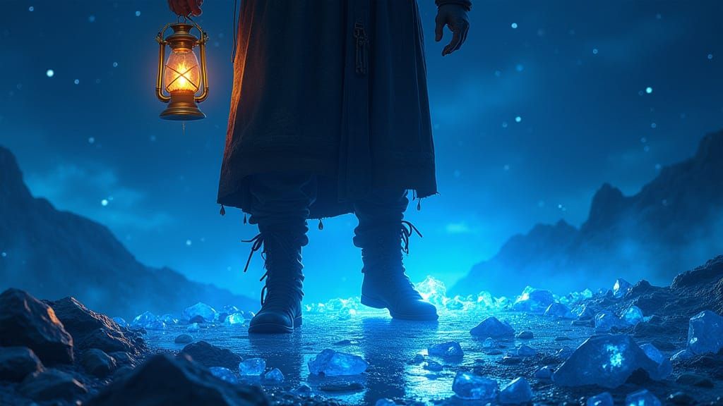 Arav's Magical Journey Through a Neon Glass Valley