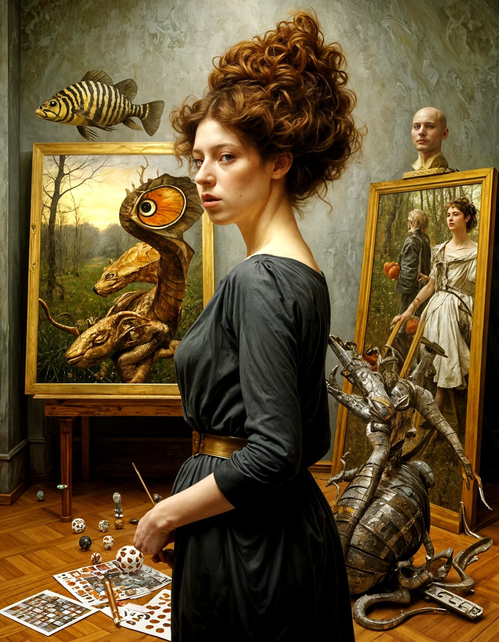 Emotional Conversation in Striking Hyperreal Painting