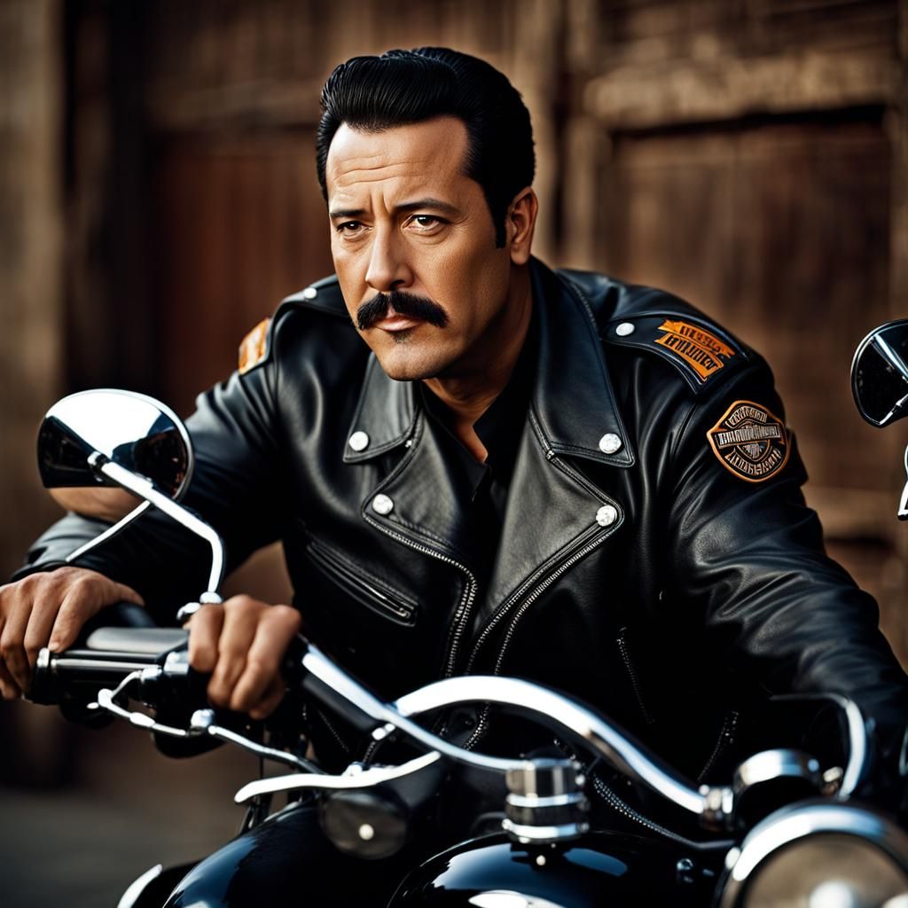 Pedro Infante as Traffic Agent on Harley Davidson