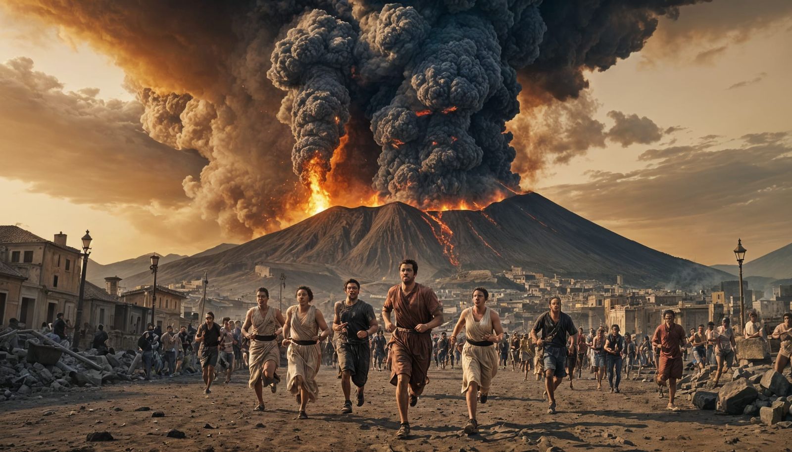 Vesuvius Erupts: A Dramatic Escape from Ancient Pompeii