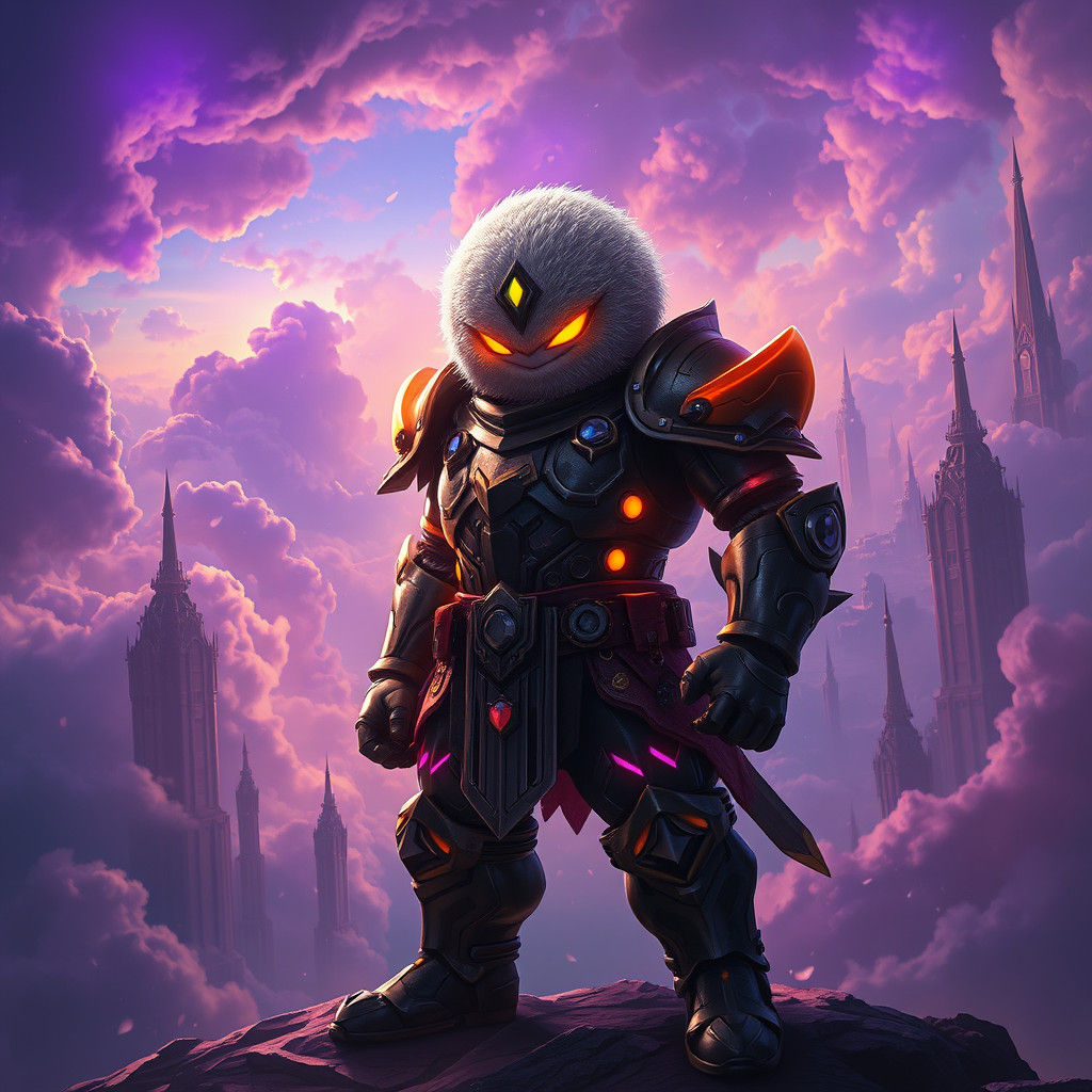 Armored Warrior Defies Perceptions in Dreamlike Landscape