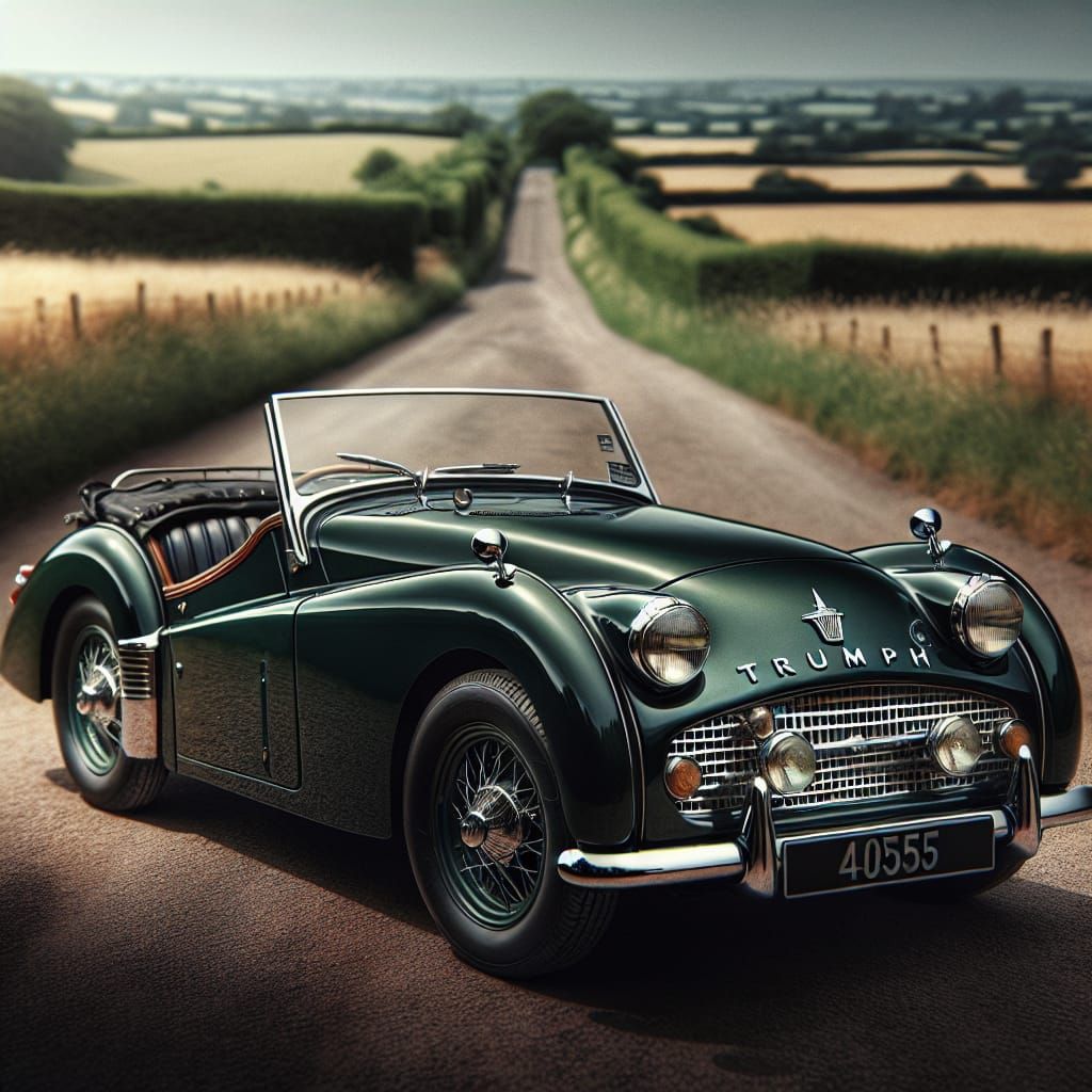 Classic 1955 Triumph TR2 Roadster in Green