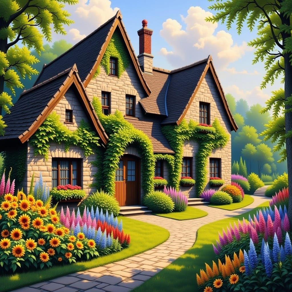 Cozy Country Cottage with Vibrant Garden