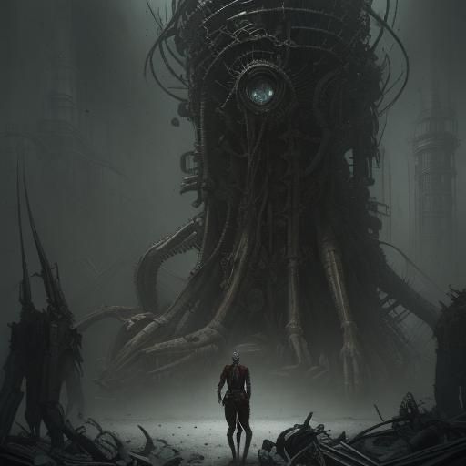 Horrific Machine Devouring All, in Doré Style