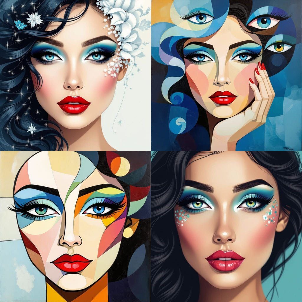 Surreal Beauty Portrait with Striking Eyes in Hyperdetailed ...