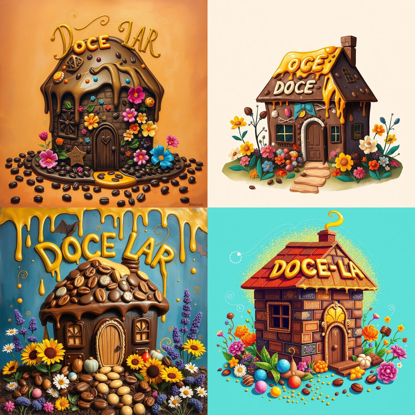 Chocolate House T-Shirt Print with Honey Lettering