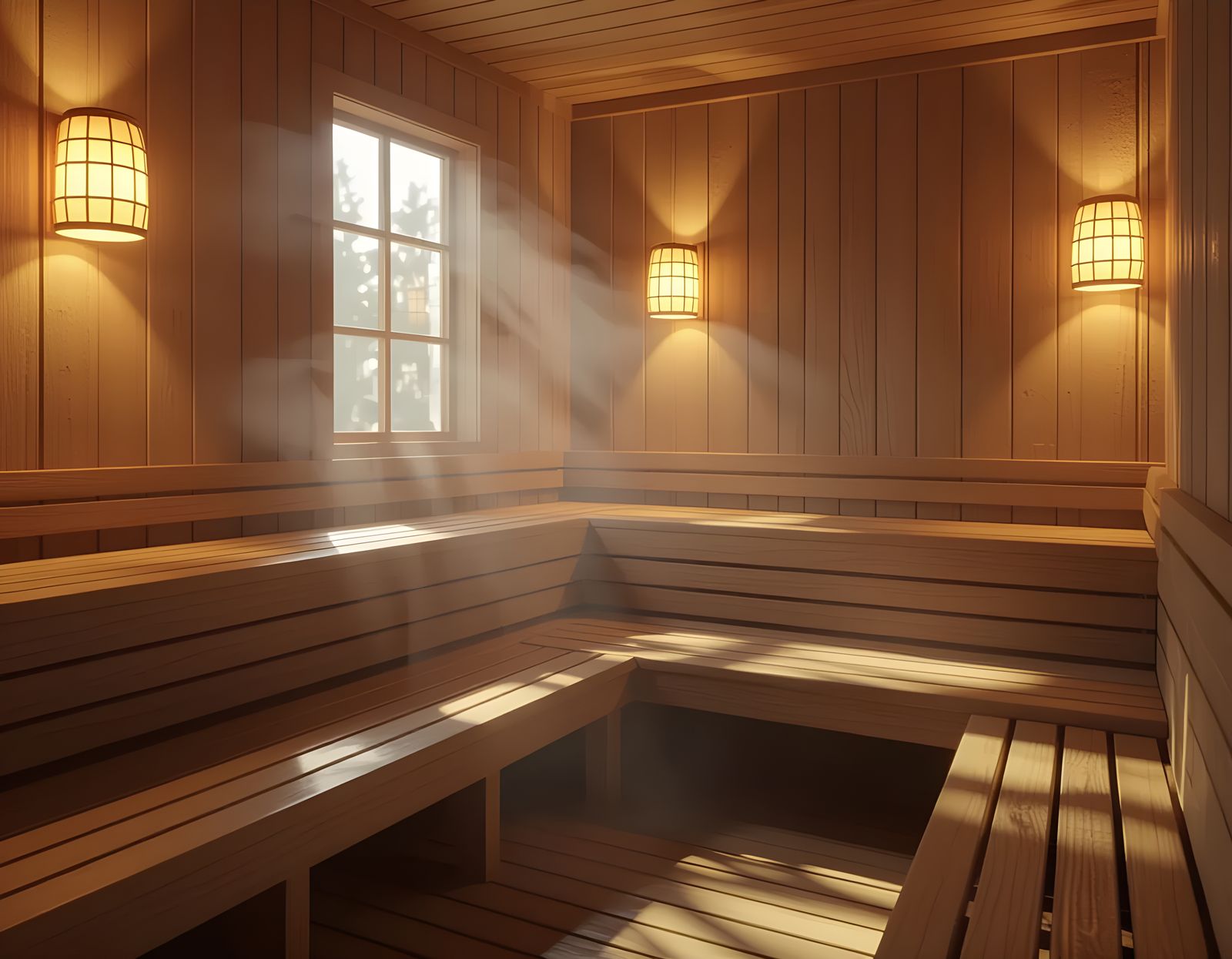 Tranquil Sauna Room with Soft Ambient Light