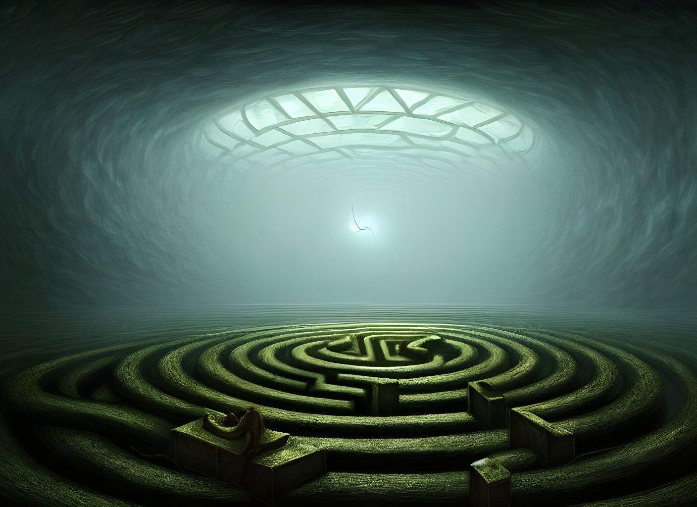Idyllic Mind Labyrinth in Surreal Digital Art