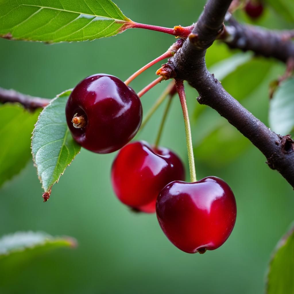 Macro Photograph of a Wild Cherry