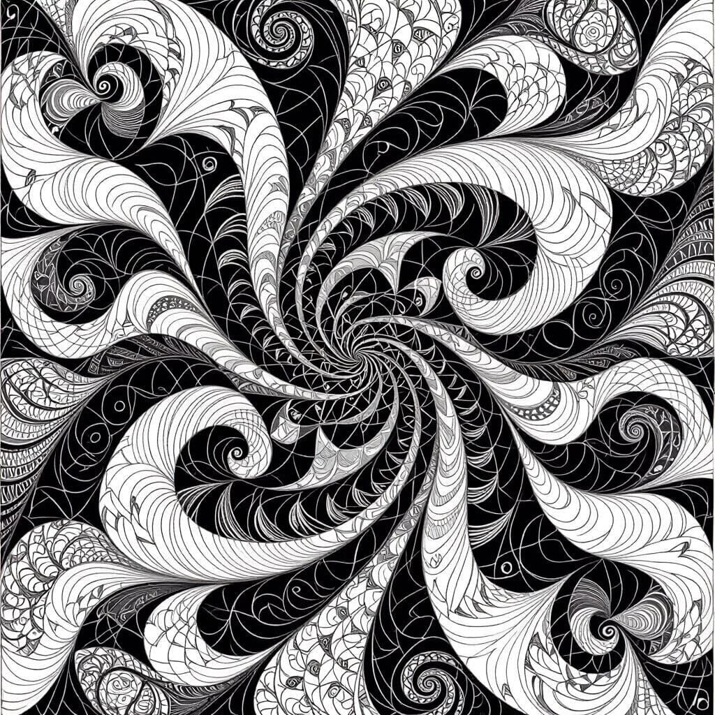 Abstract Black and White Art: Sacred Geometry and Zentangle ...