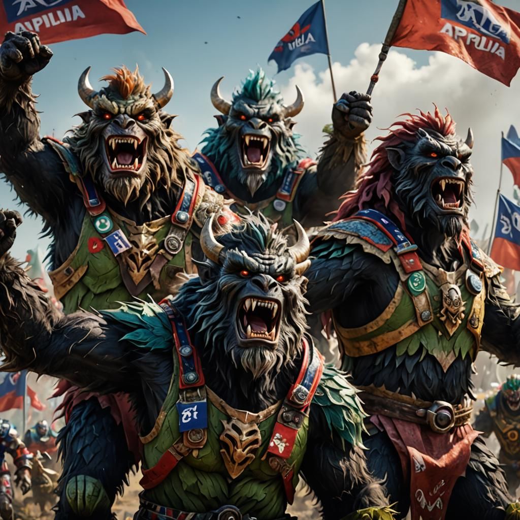 Monster Men Cheer in Aprilia Jerseys, Detailed Matte Paintin...