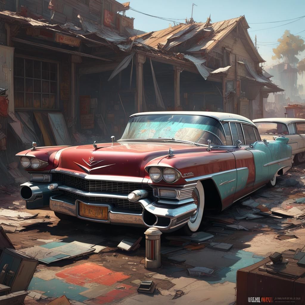 Damaged 1957 Cadillac Fleetwood