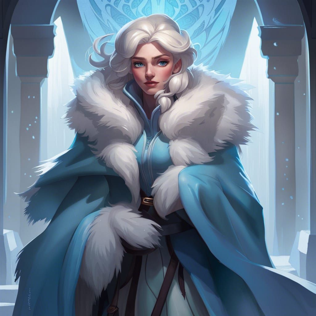 Snow Queen Servant Portrait in Artstation Style