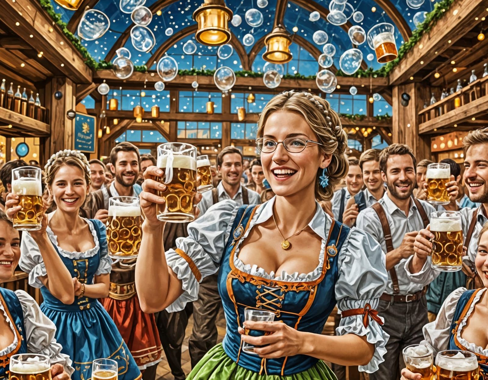 Oktoberfest a lively beer hall.