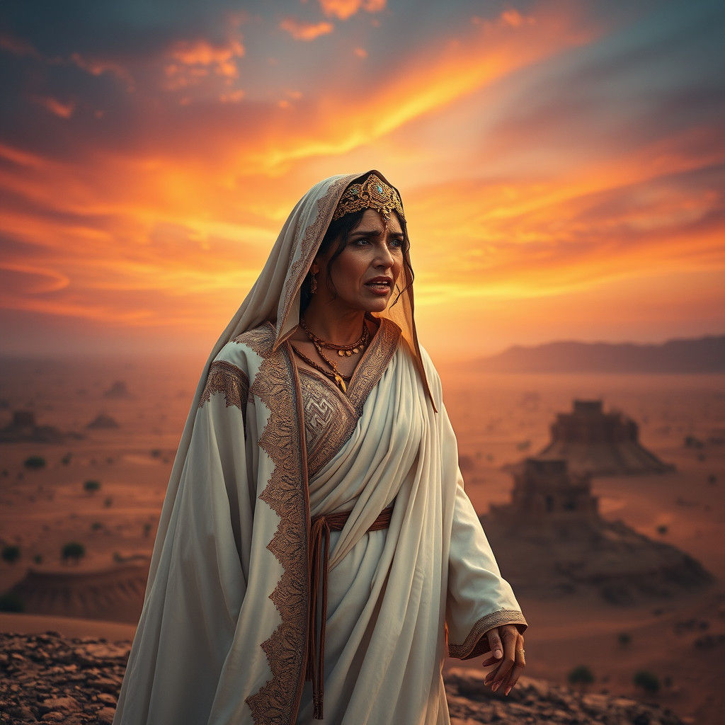 Leah Imeinu's Anguish in Ancient Desert Landscape