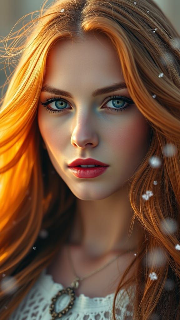 Beneath Golden Light, a Refined Russian Woman Radiates Encha...