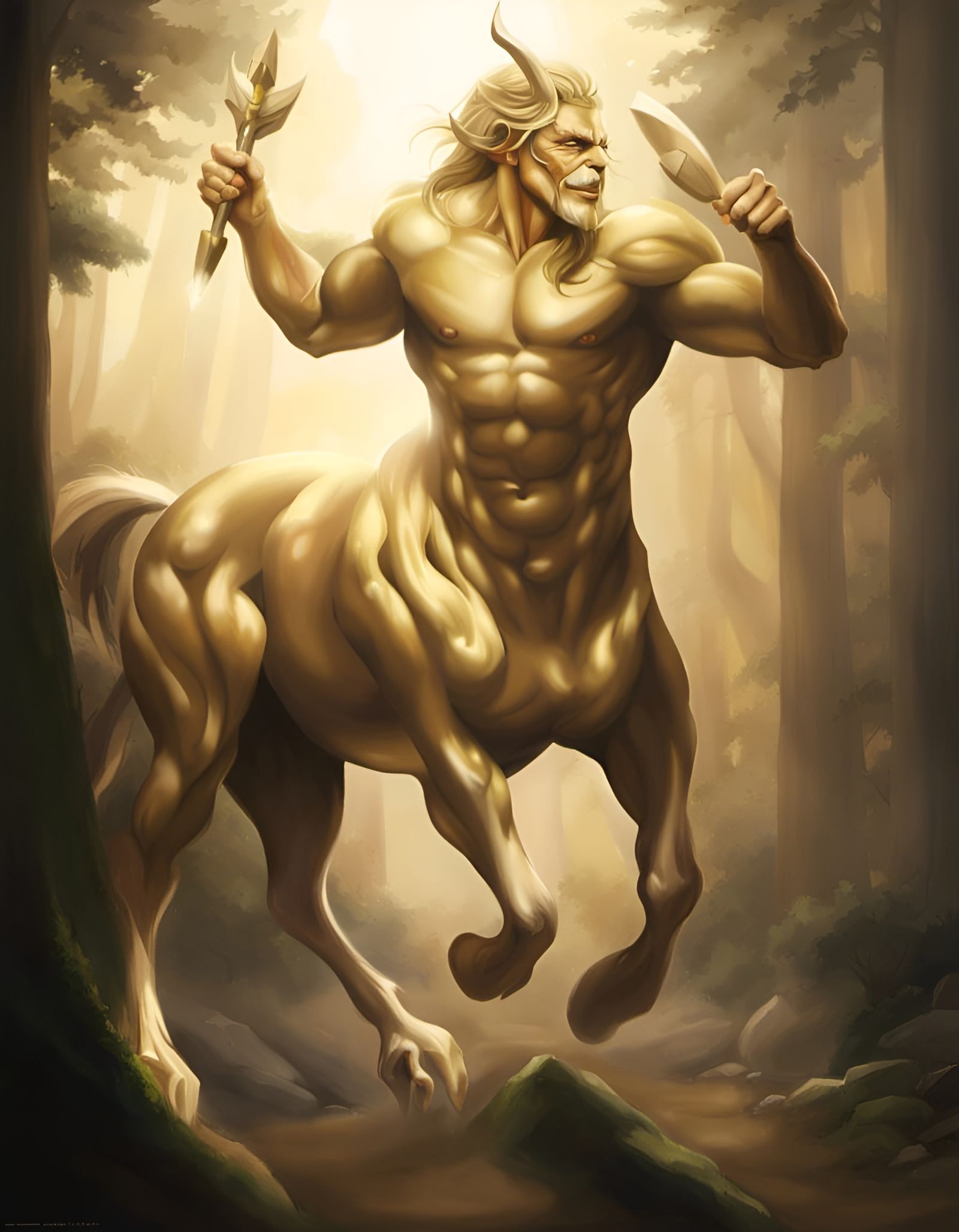 Golden Armored Centaur of Greek Mythology