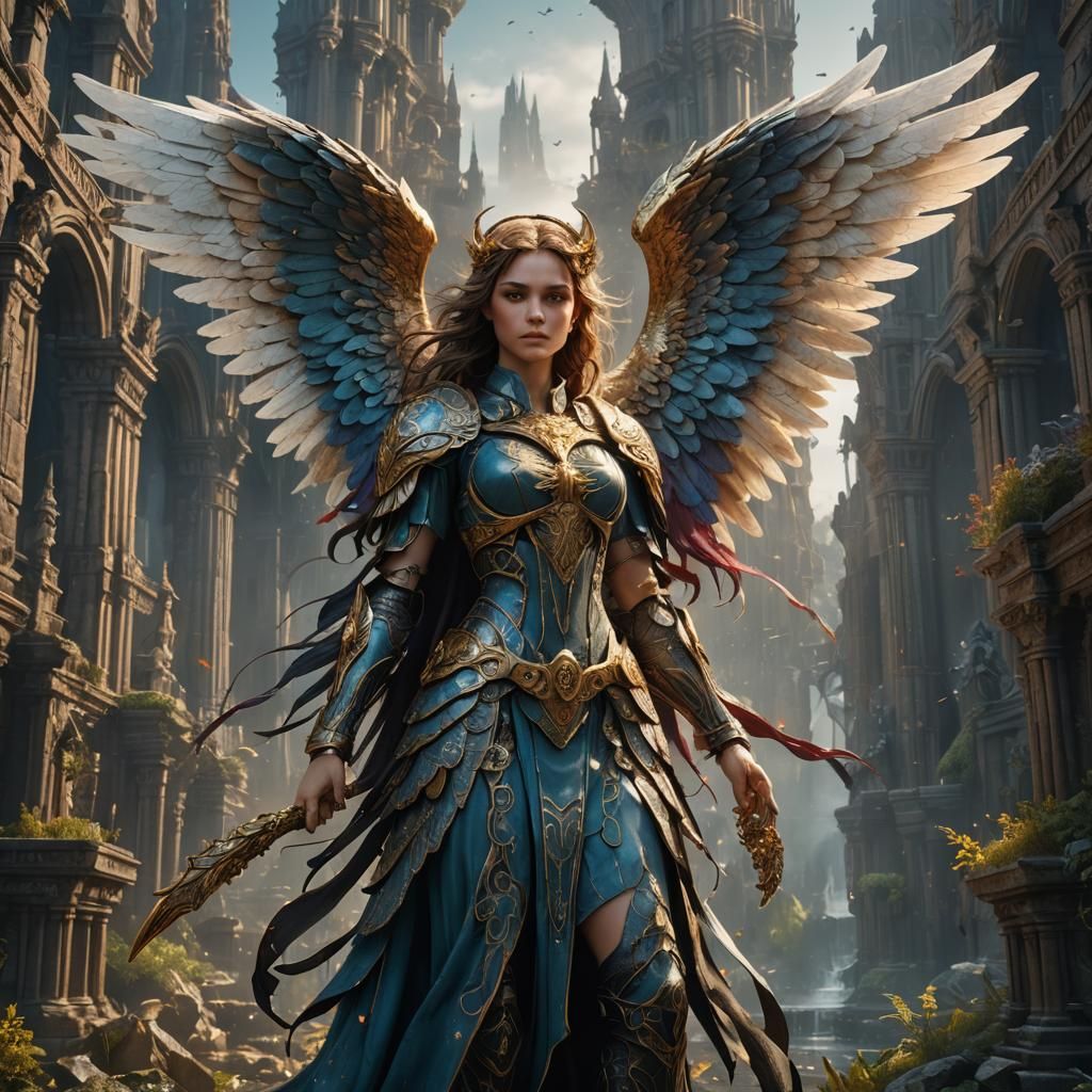 Fantastical Angel in Detailed Matte Painting