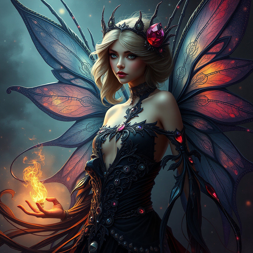 Enchanting Fairy Portrait in Dark Fantasy Style