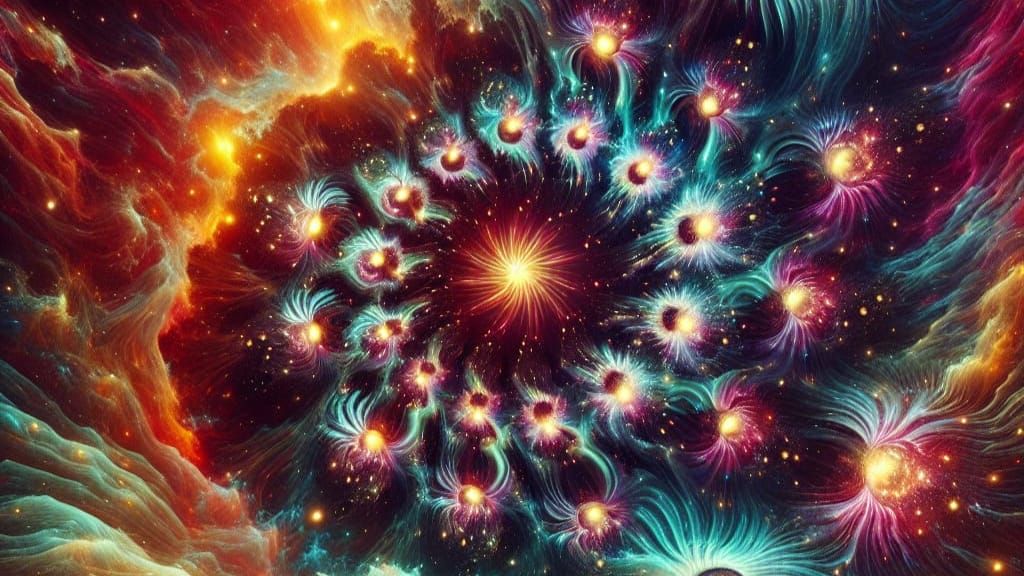 Vibrant Plasma Maelstrom in Iridescent Cosmic Cloud