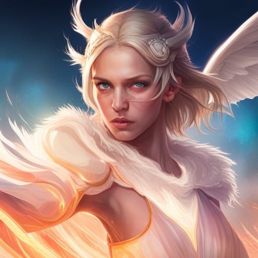 Angels Battle Good and Evil: Hyperdetailed Portrait