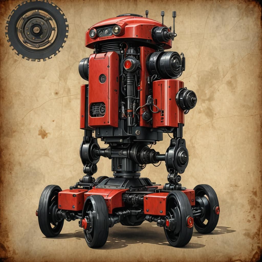 Retro-Future Robot in Art Deco Style