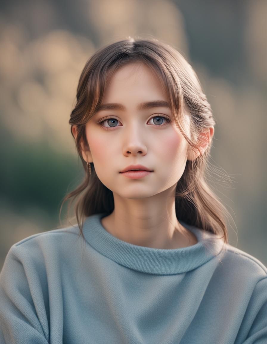 Portrait 8K resolution diffuse light soft focus beautiful beautiful matte background