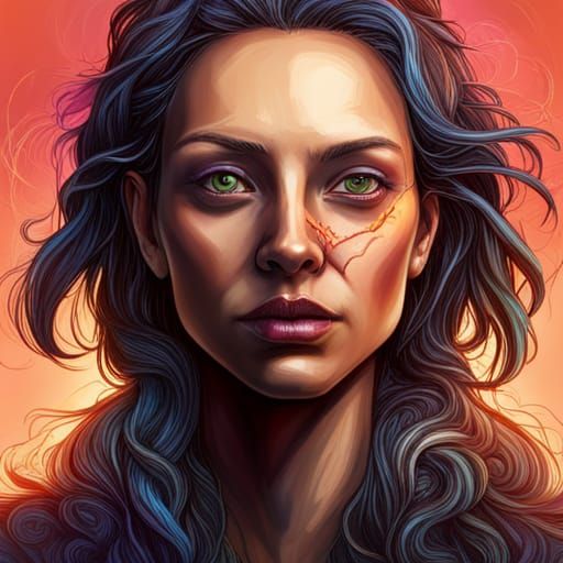 Post-Apocalyptic Wonderland: Hyperrealistic Portrait of Jane...