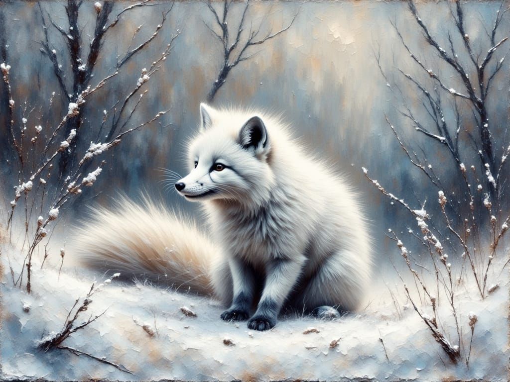 Ethereal Arctic Fox in a Winter Wonderland