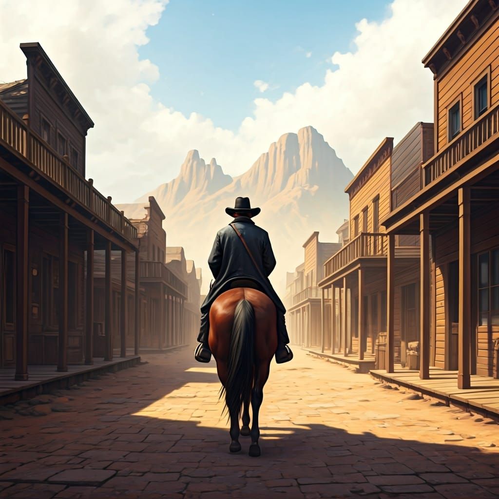 Ghost Town Rider in Cinematic American Old West
