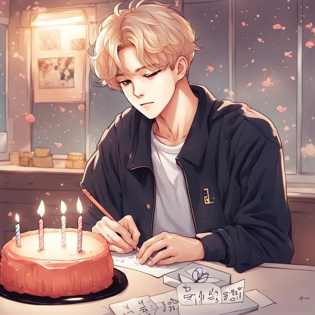 Jimin Writes Birthday Message in Anime Style