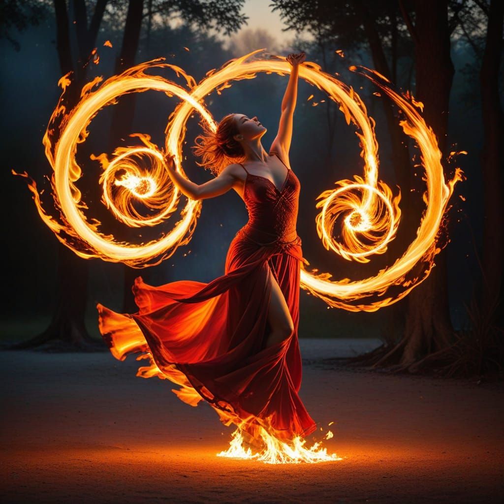Fiery Flame Dancing in Sunlight