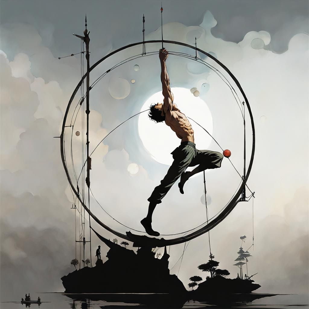 Equilibrist Portrait in Macabre Wonderland Style