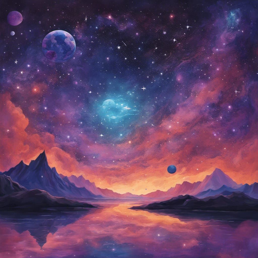 Serene Star-Filled Cosmos Digital Art