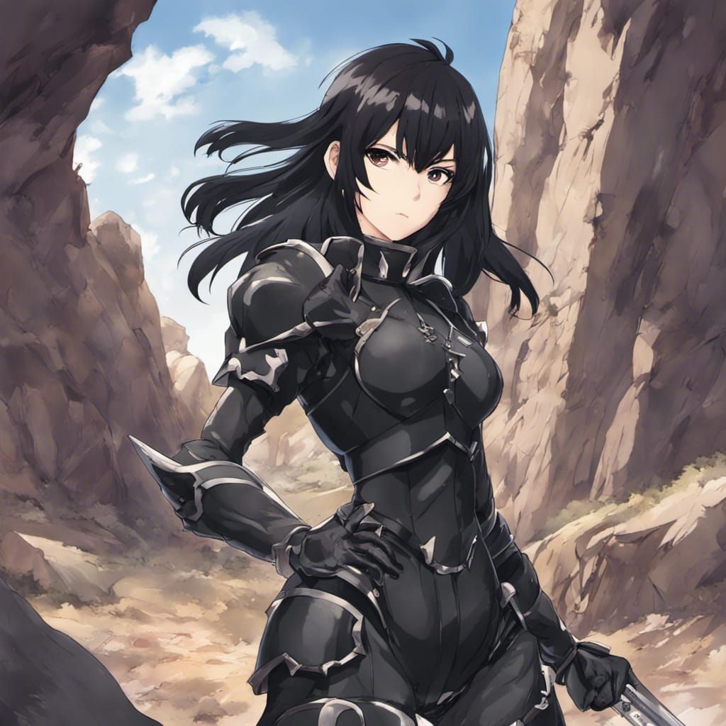 Armored Girl with Claws in Anime Style