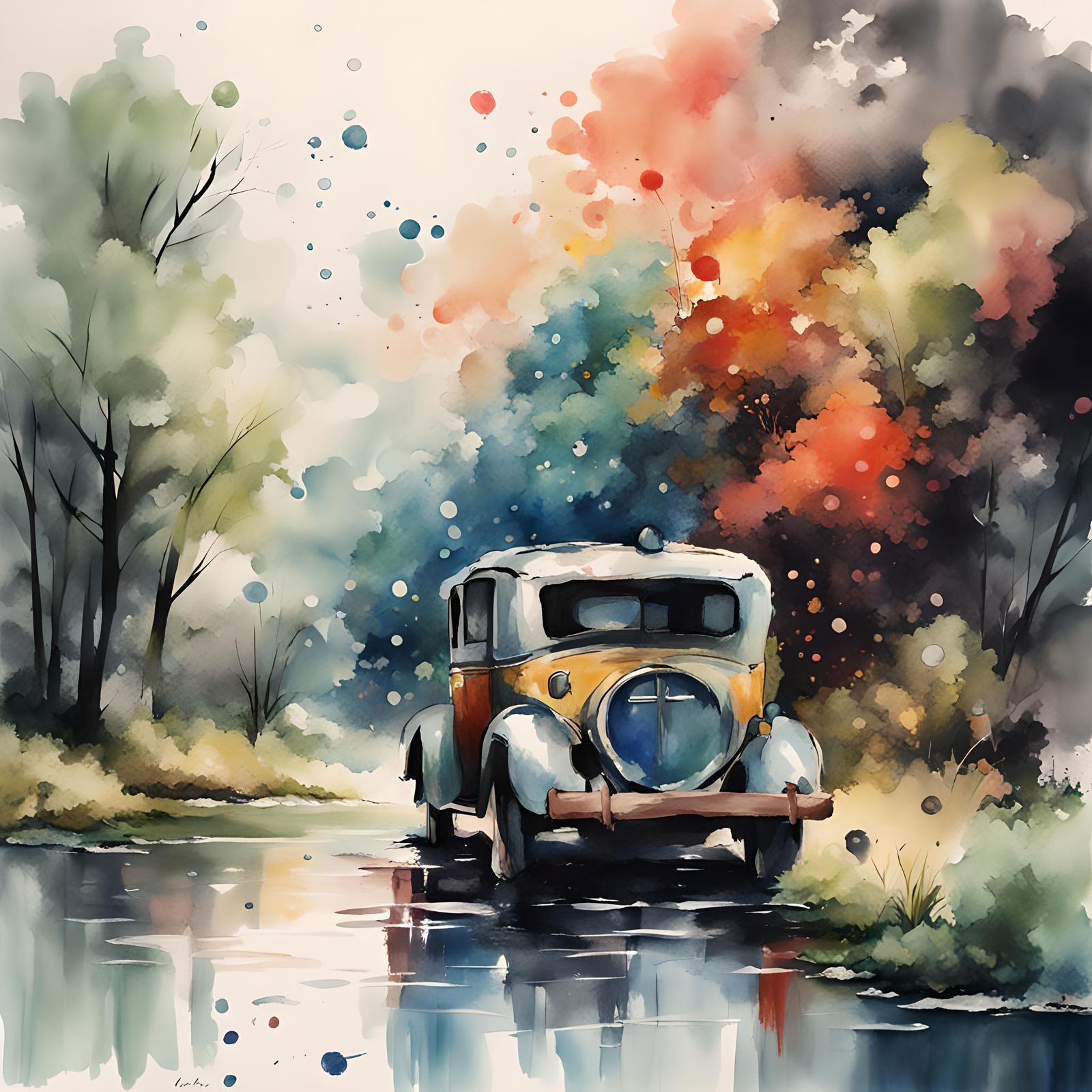 Watercolor Painting of a Lucky Young Boy