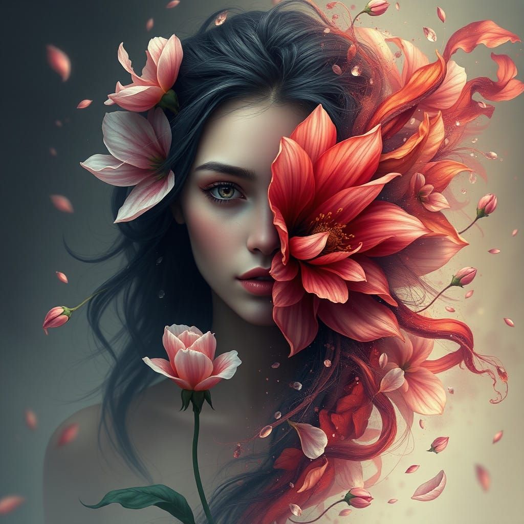 Ethereal Goddess Blooms in Vibrant Beauty