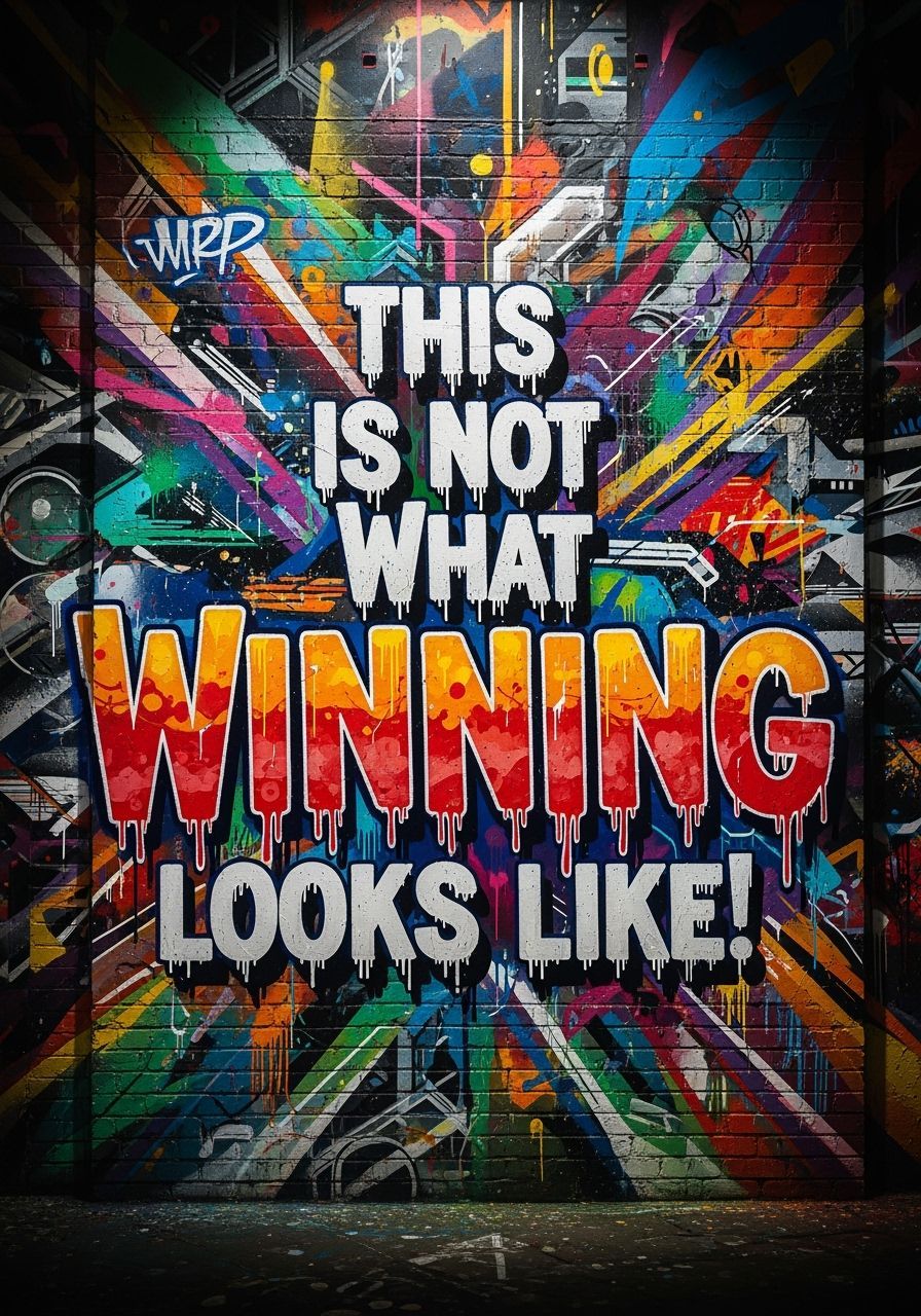 Polychromatic Graffiti Art on Weathered Brick Wall