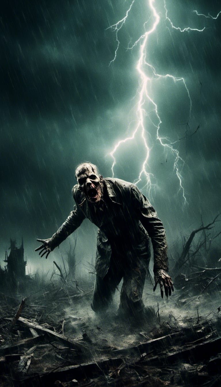 Screaming Frankenstein Struck by Lightning