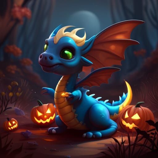 Cute Little Halloween Dragon 2.0