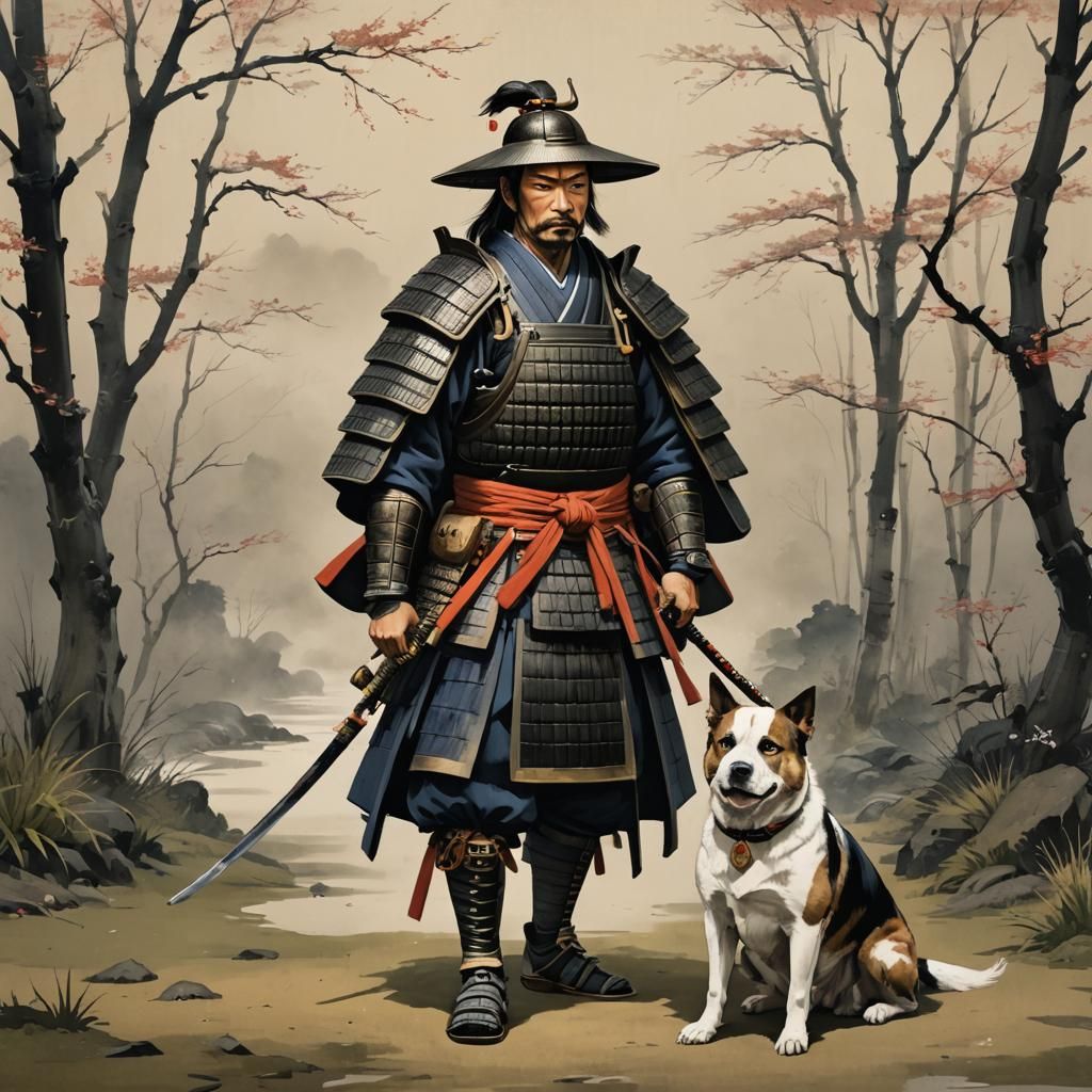 A Samurai and his dog