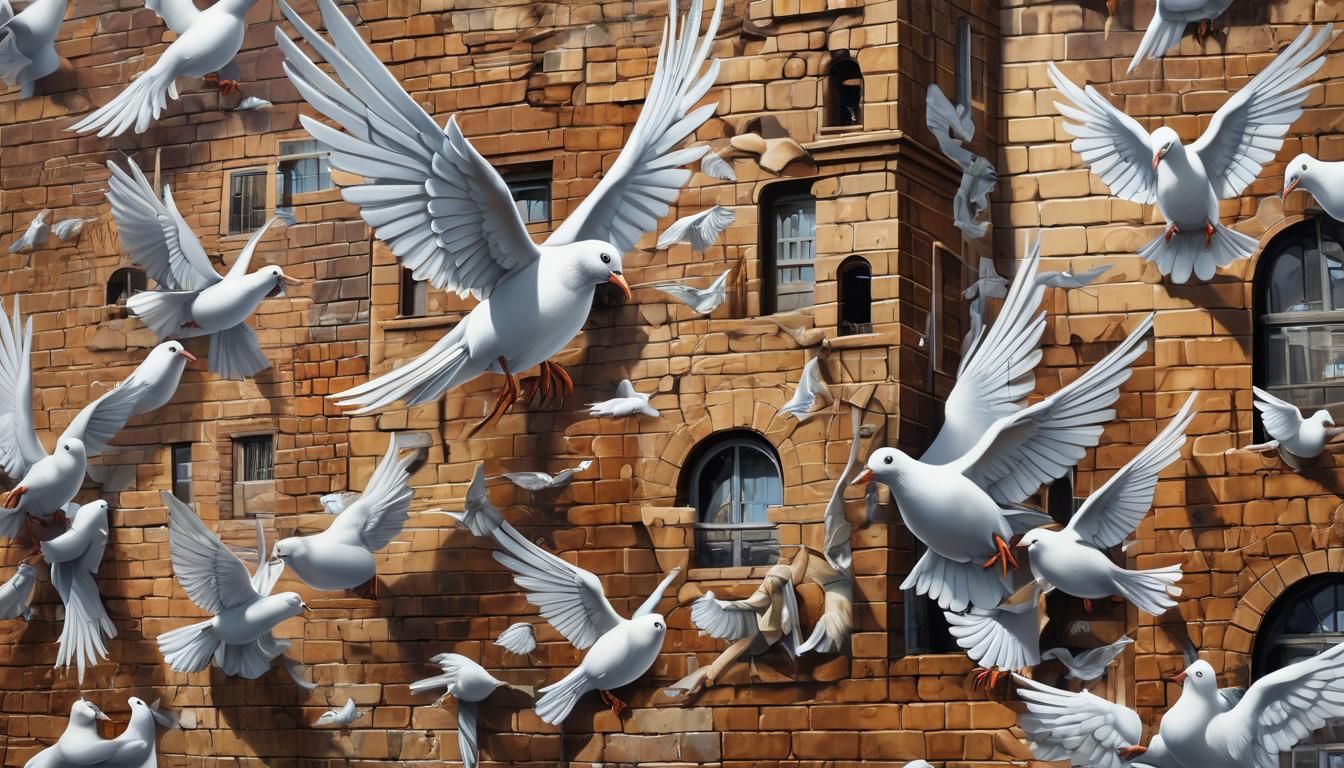 Street Art Graffiti: Doves Come to Life