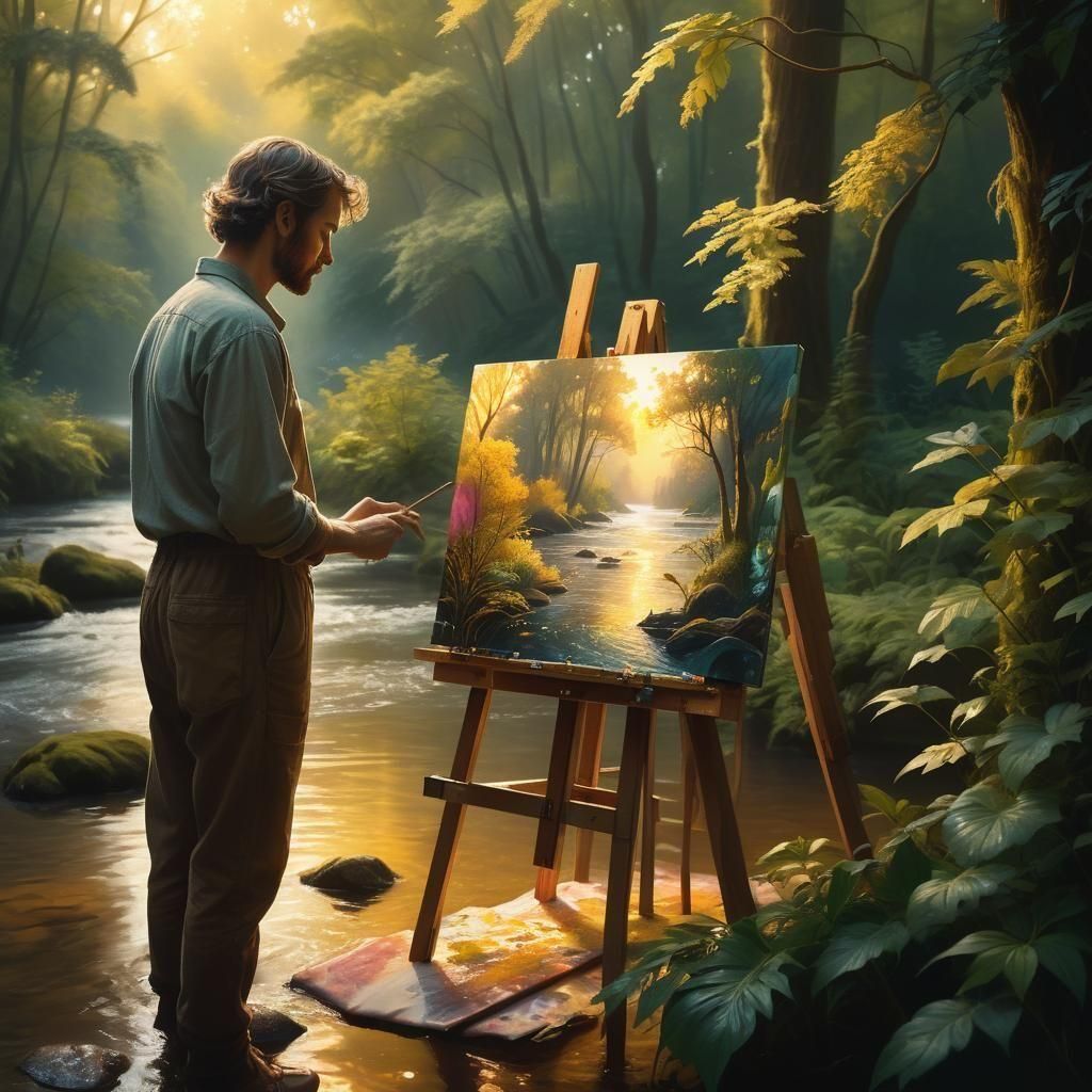 Magical Garden: Painter Captures Enchanting Forest