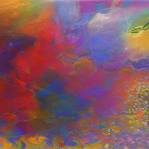 Abstract Surrealist Jewels in Oil on Canvas